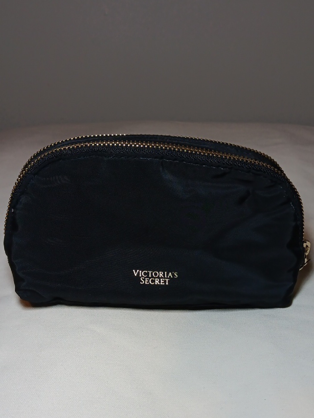 Victoria's Secret Black Pouch with Gold Accents